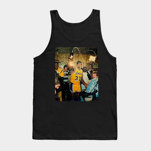 Magic Johnson in Celebrating The 1987 NBA Championship Tank Top by Wendyshopart